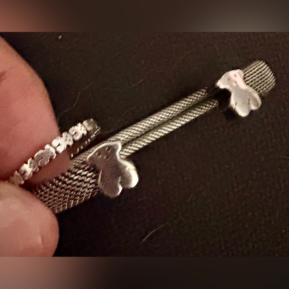 Tous Jewelry - MESH TOUS SILVER BANGLE & SILVER TOUS STRAIGHT RING WITH BEAR MOTIFS Set